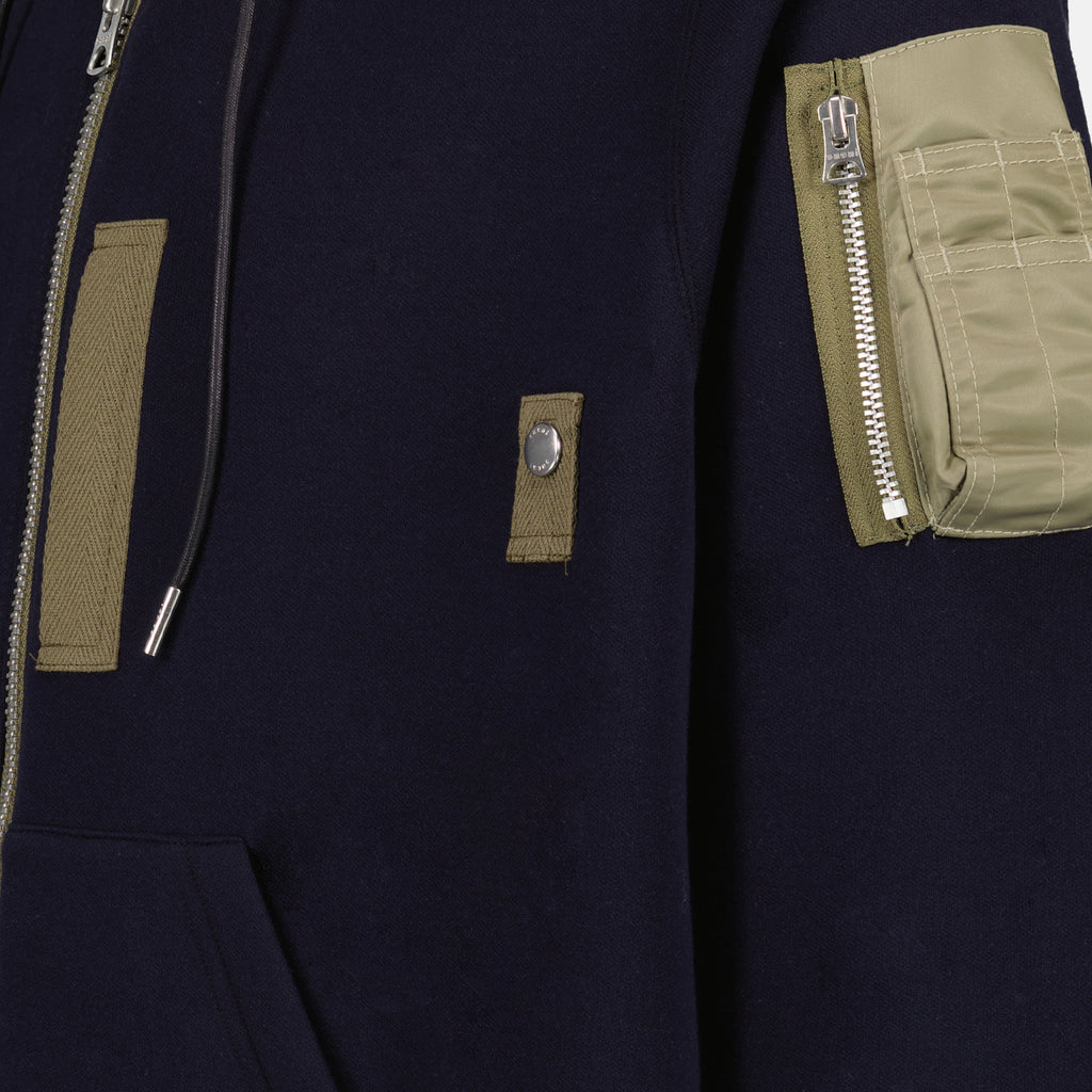 Jackets Zipped sweatshirt Sacai Dark blue Homme