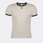 T-shirts T-shirt contraste Réédition Courrèges Beige Homme