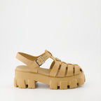 Chaussures ouvertes Sandales Monolith Prada Beige Femme