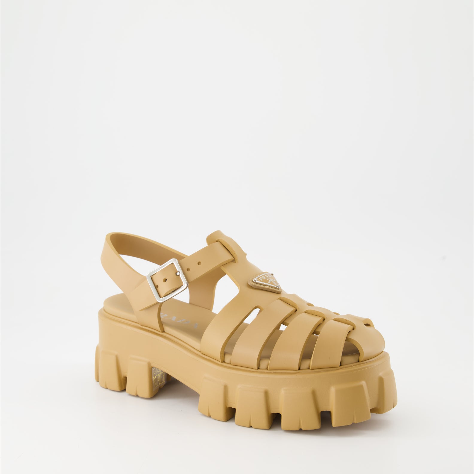 Chaussures ouvertes Sandales Monolith Prada Beige Femme