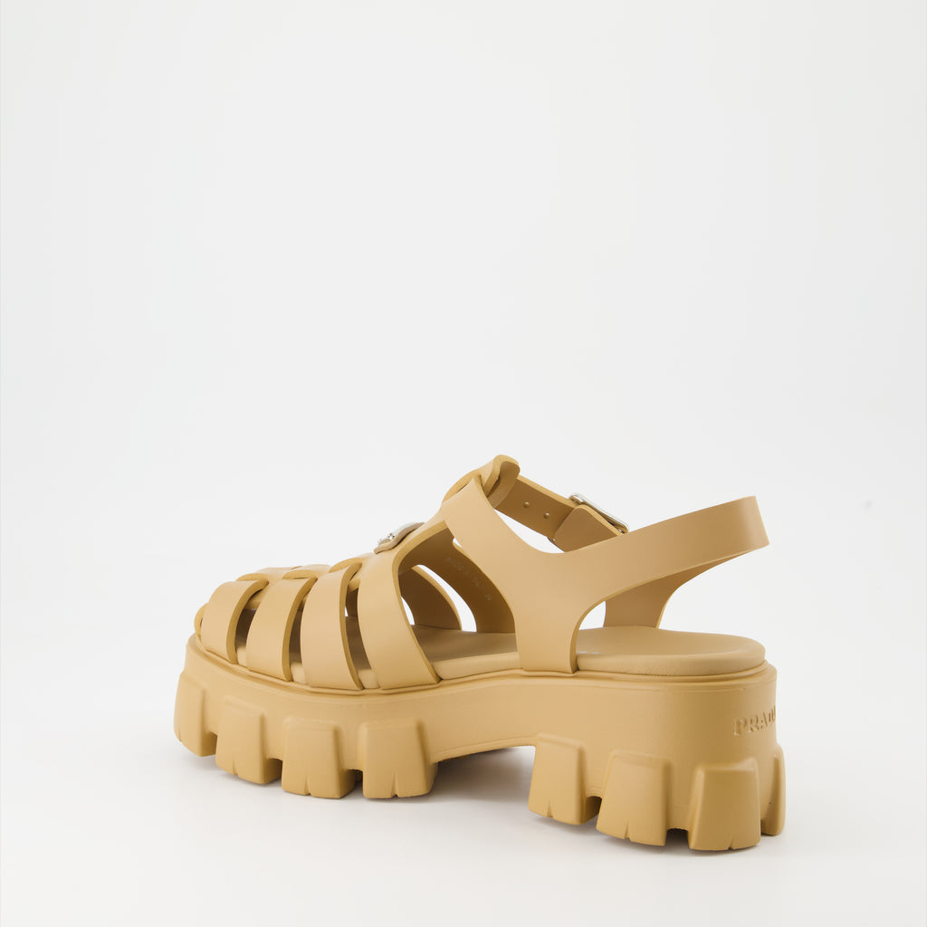 Chaussures ouvertes Sandales Monolith Prada Beige Femme