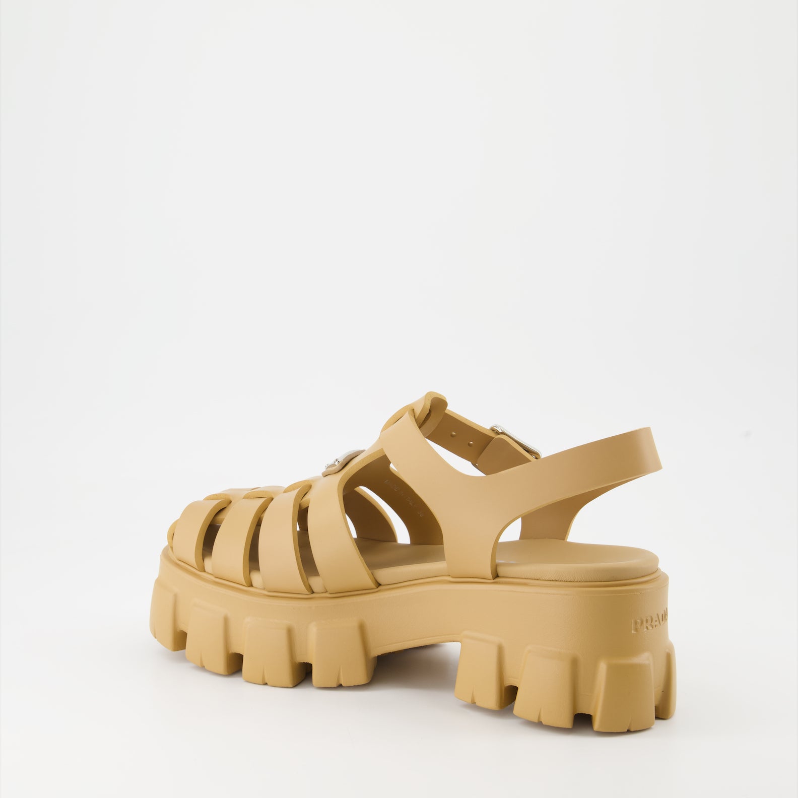 Chaussures ouvertes Sandales Monolith Prada Beige Femme