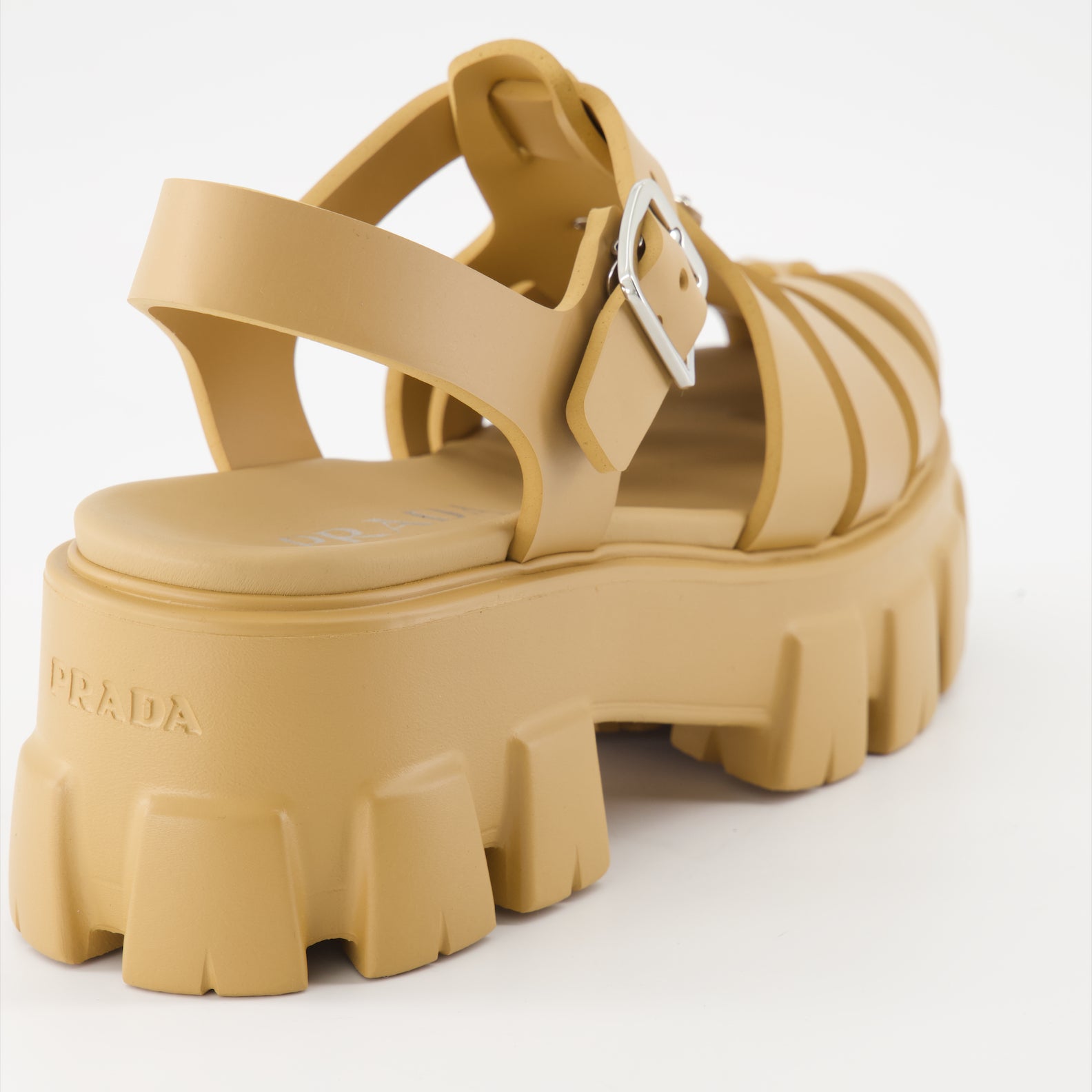 Chaussures ouvertes Sandales Monolith Prada Beige Femme