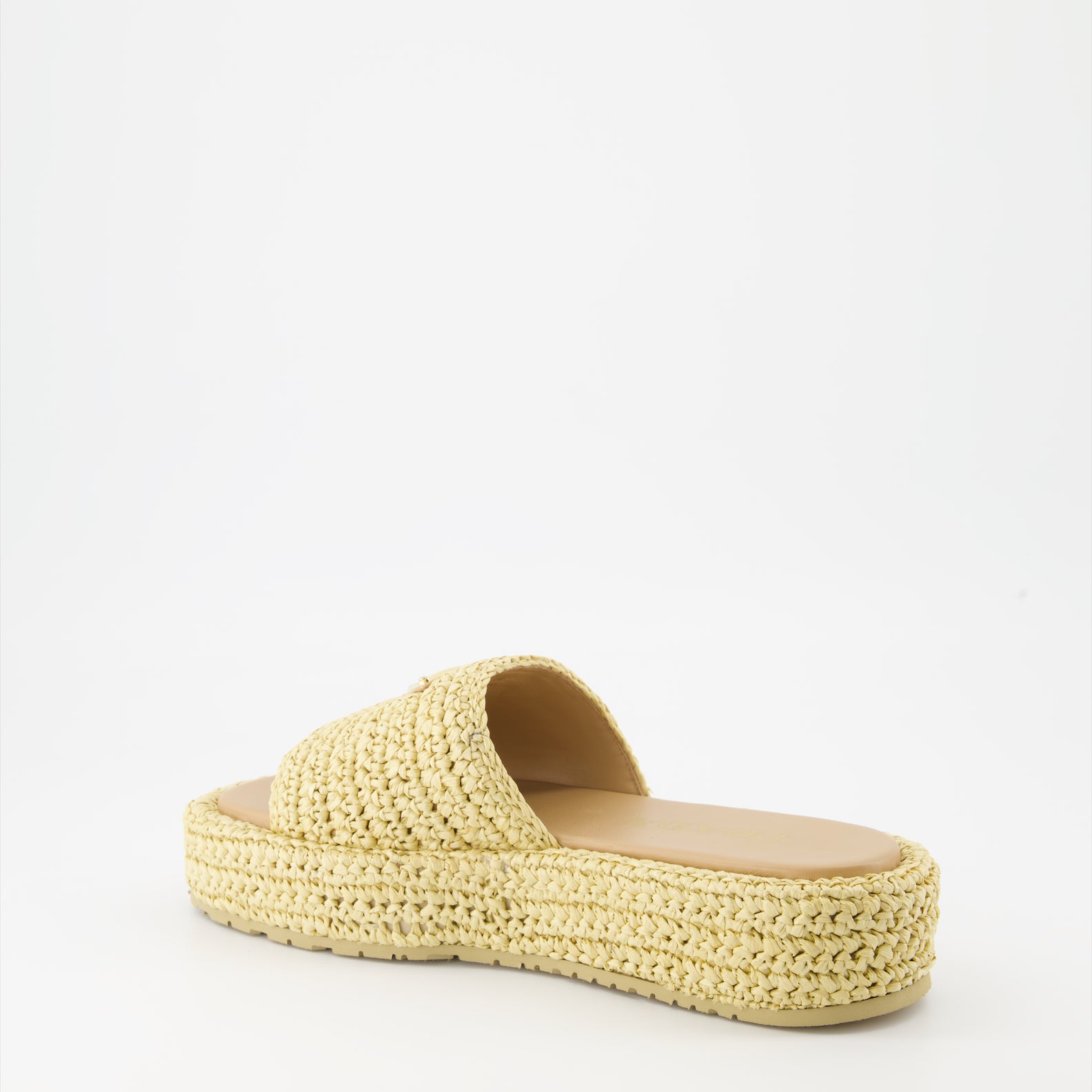 Offene schuhe Mules en raphia Prada Beige Femme