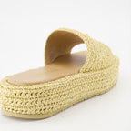 Offene schuhe Mules en raphia Prada Beige Femme