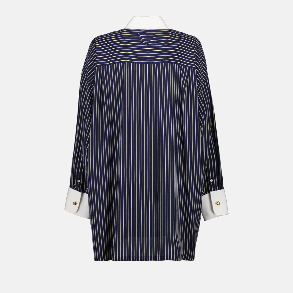 Shirts Oversized Striped Shirt Prada Dark blue Women