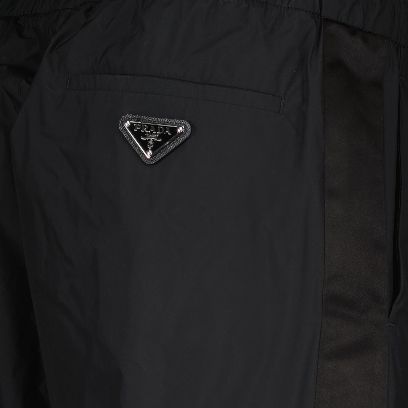 팬츠 실크와 나일론 조깅 팬츠 Prada 검은색 Homme