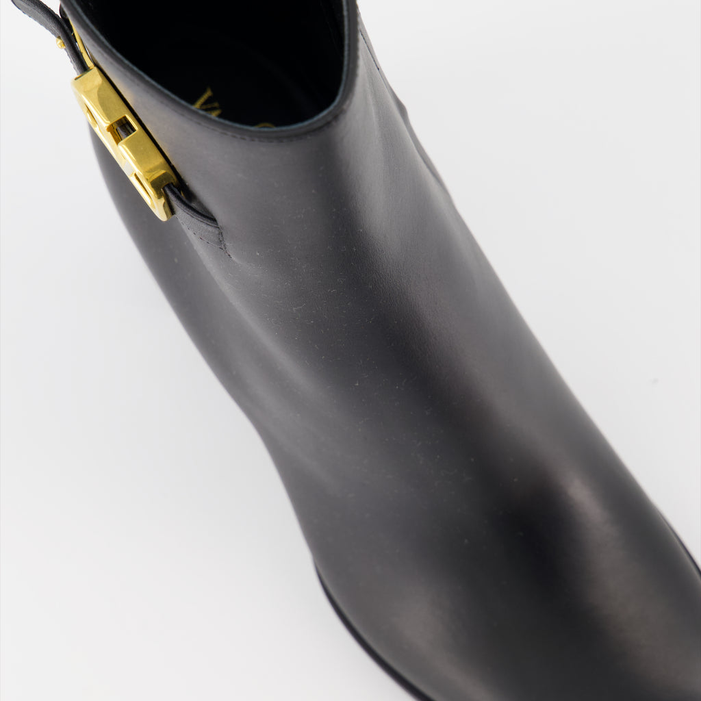 Botines Bottines VLogo en cuir Valentino Garavani Negro Femme