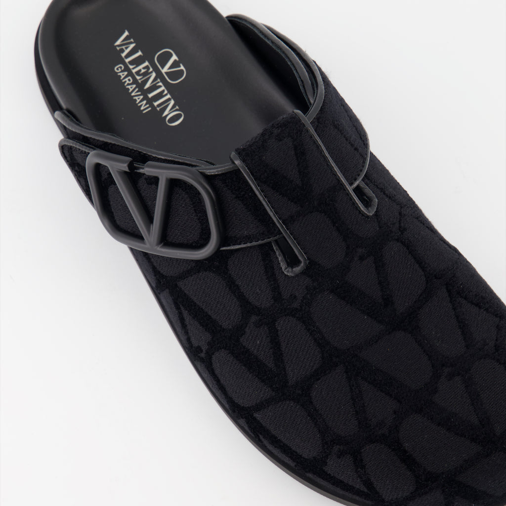 Offene schuhe VLogo Monogram Mules Valentino Garavani Schwarz Homme