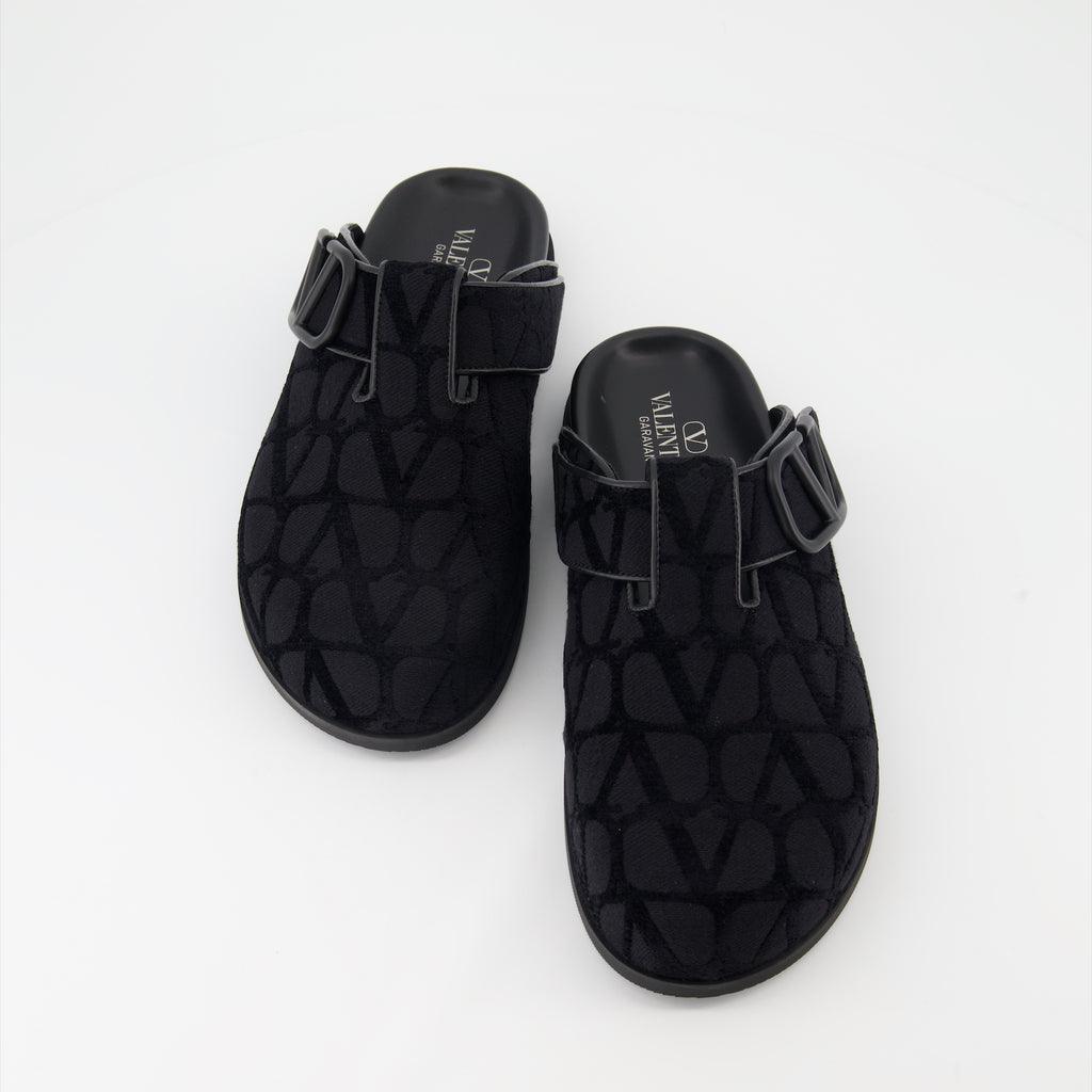 Offene schuhe VLogo Monogram Mules Valentino Garavani Schwarz Homme
