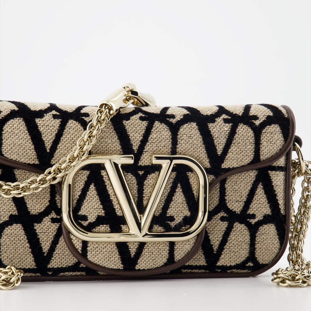 Borse a mano e a spalla Sac Locò en toile iconographe Valentino Garavani Marrone Femme