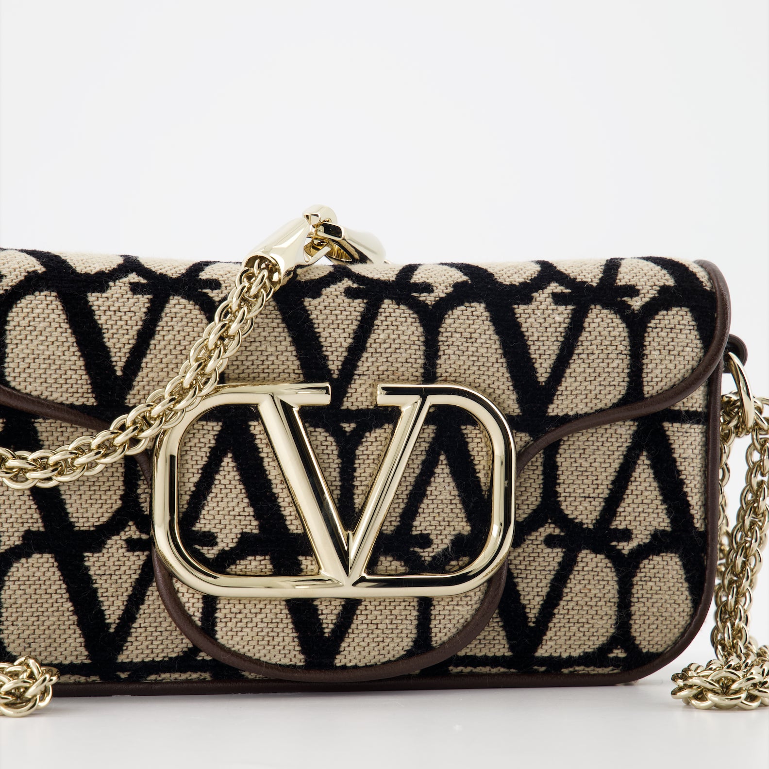 Borse a mano e a spalla Sac Locò en toile iconographe Valentino Garavani Marrone Femme