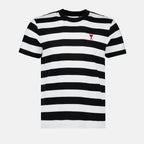 T-shirts Striped Ami de Coeur T-shirt Ami PARIS Black Unisex