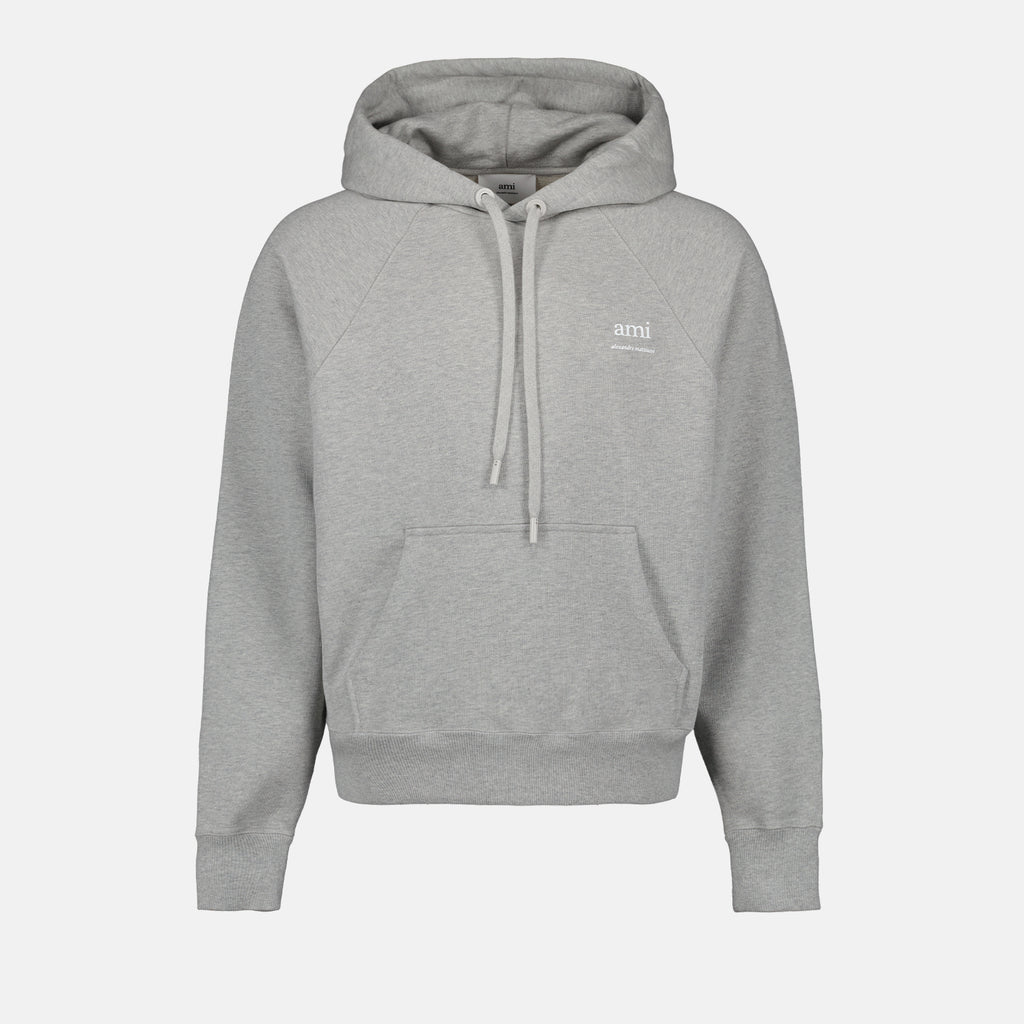 Sweatshirts Sweat à capuche à logo Ami PARIS Gris Unisexe