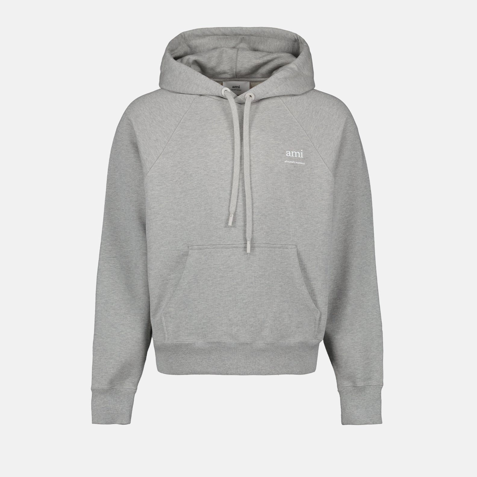 Sweatshirts Sweat à capuche à logo Ami PARIS Gris Unisexe