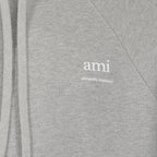 Sweatshirts Sweat à capuche à logo Ami PARIS Gris Unisexe