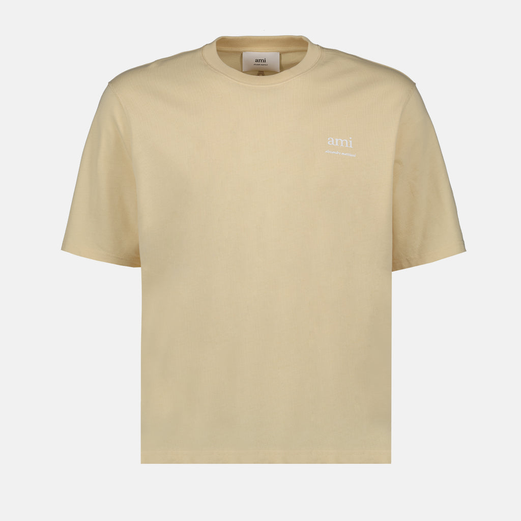 Camisetas T-shirt Ami brodé Ami PARIS Beige Unisexo