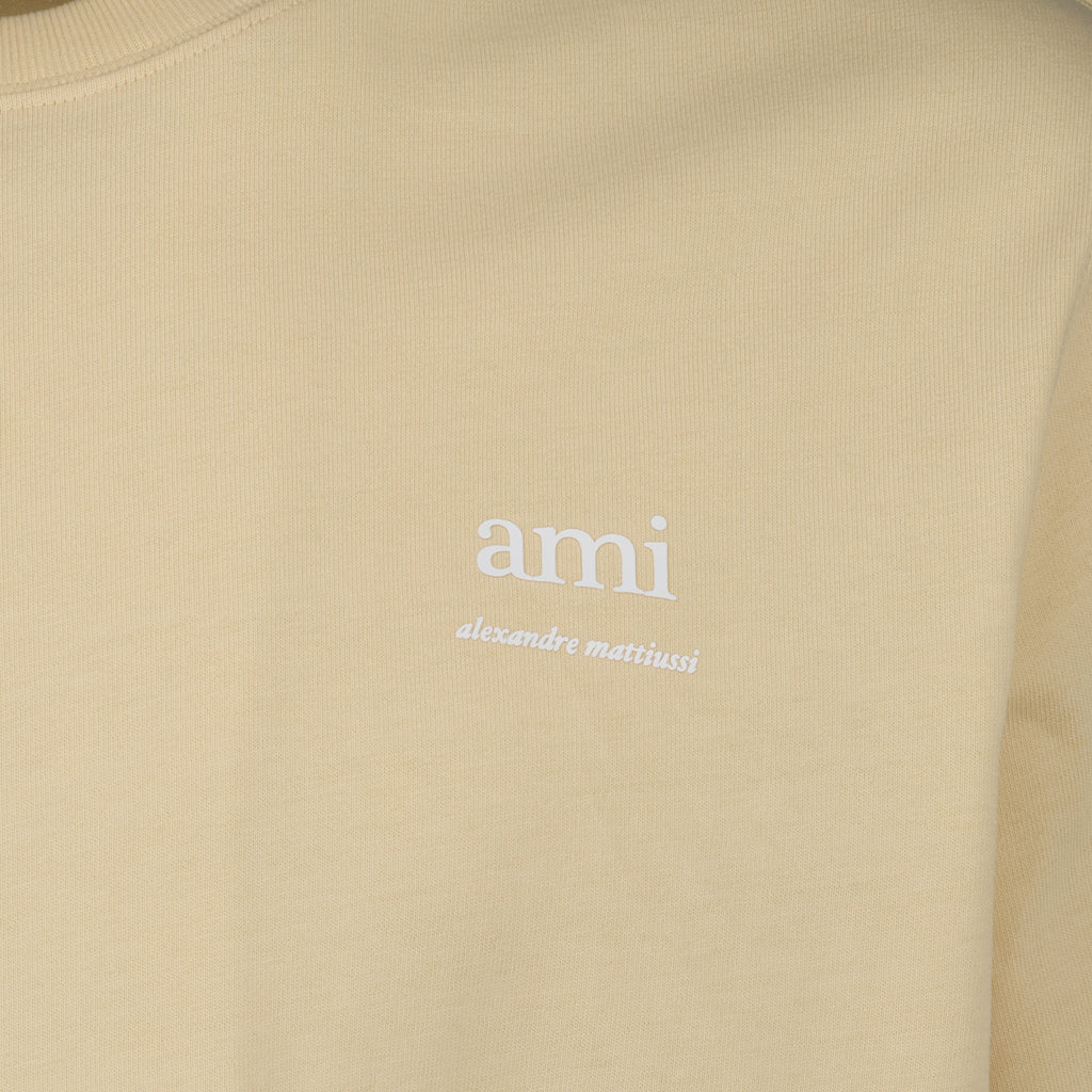 Camisetas T-shirt Ami brodé Ami PARIS Beige Unisexo
