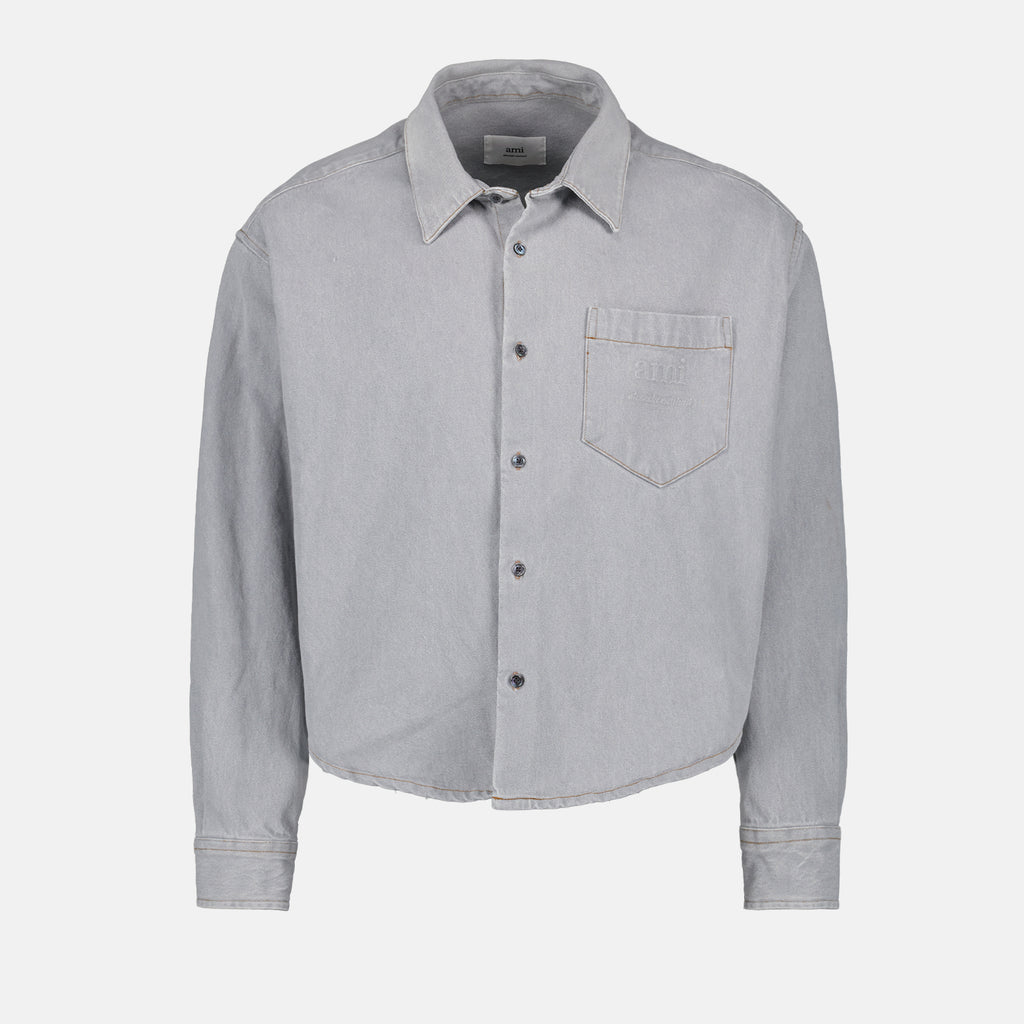 Chemises Chemise en jean Ami PARIS Gris Homme