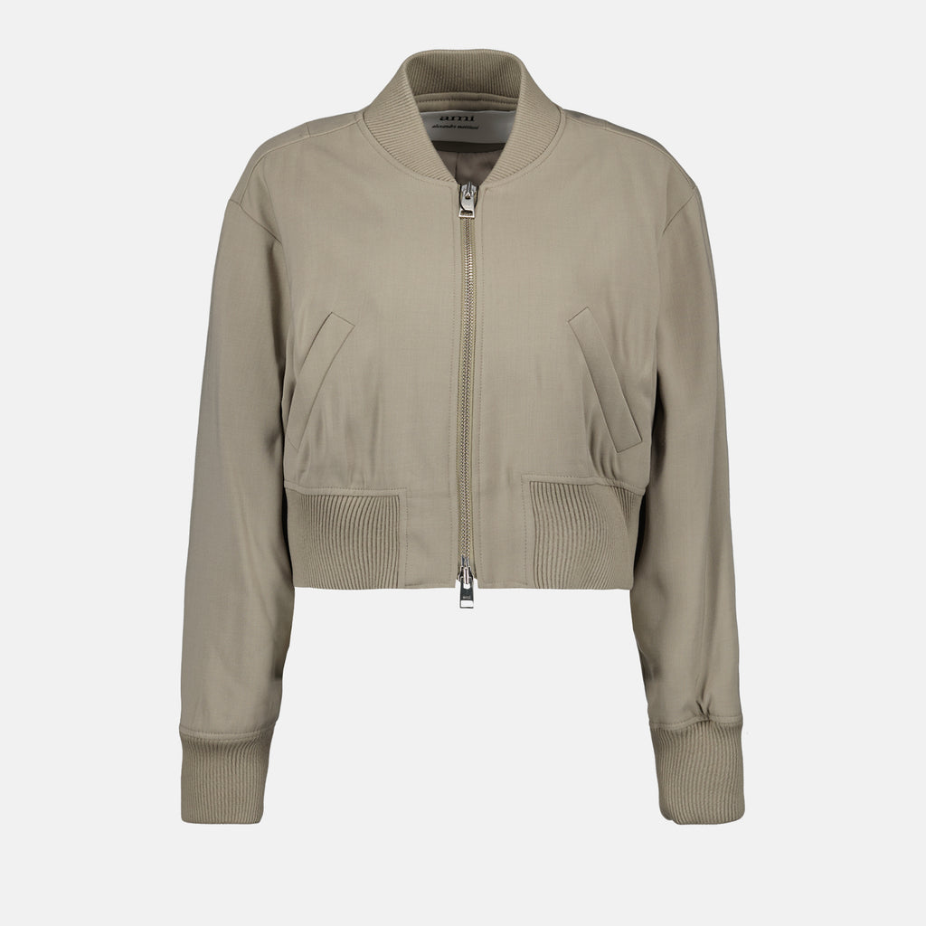 Vestes Bomber en laine Ami PARIS Beige Femme