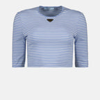 T-shirts Striped t-shirt Prada Blue Women