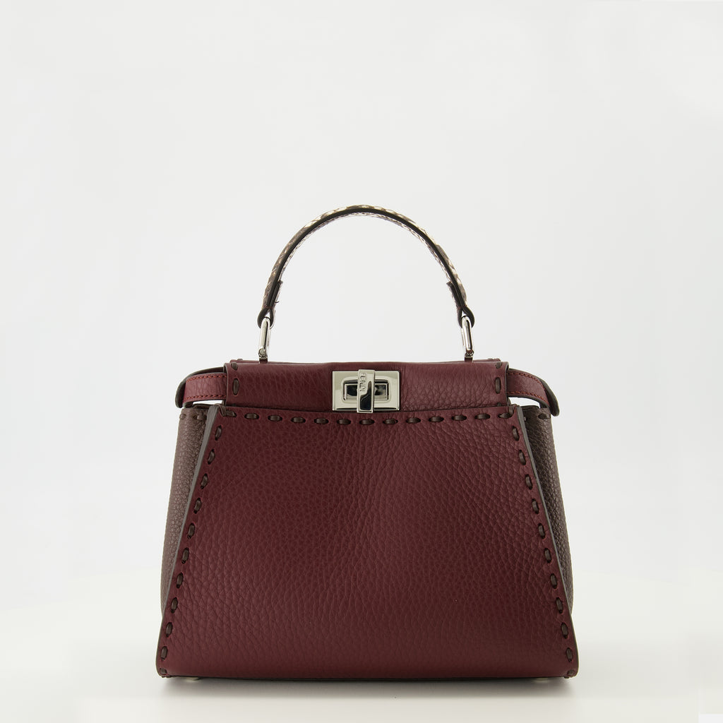 Sacs à main et épaule Mini Peekaboo bordeaux Fendi Bordeaux Femme