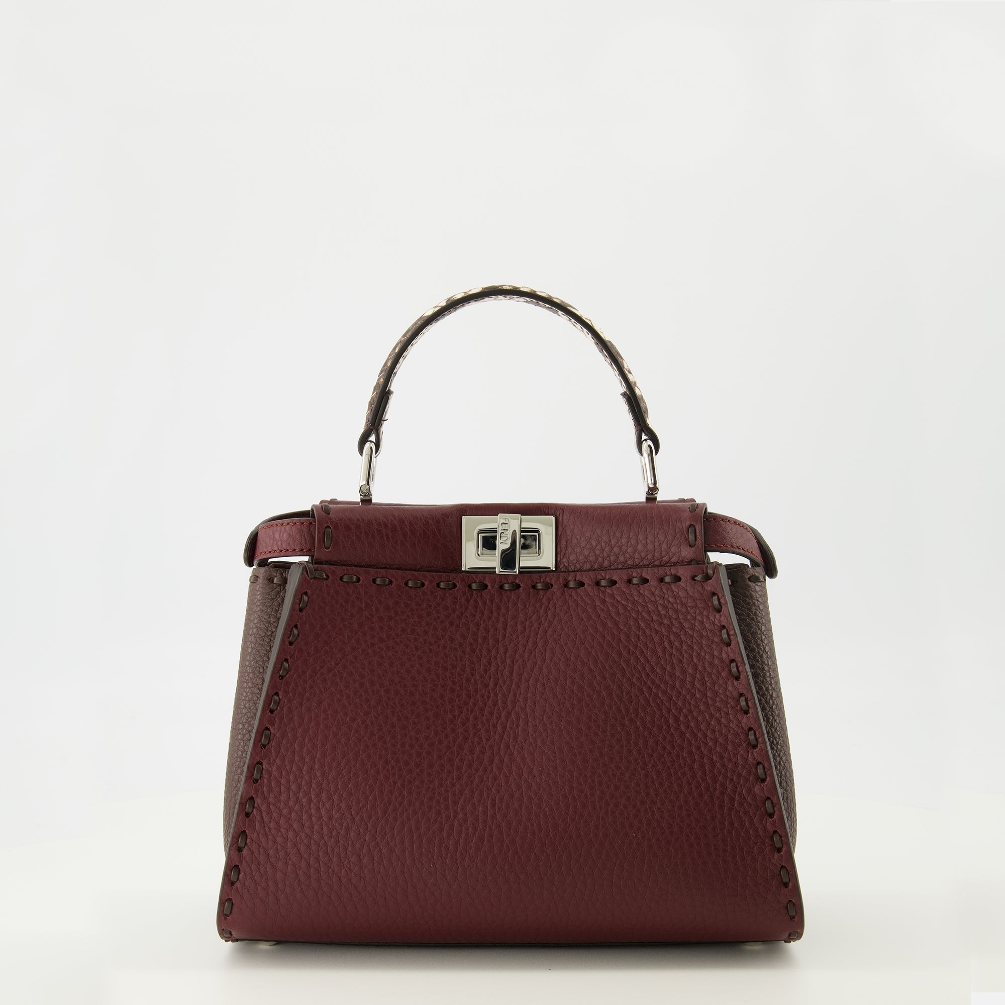 Sacs à main et épaule Mini Peekaboo bordeaux Fendi Bordeaux Femme