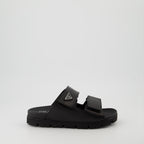 Chaussures ouvertes Sandales à brides en cuir Prada Noir Homme