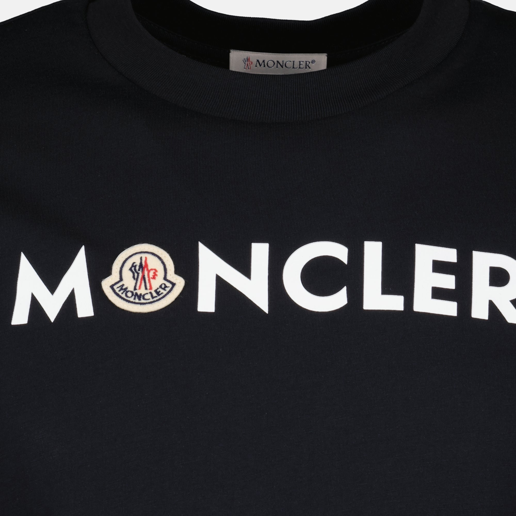 T-shirts Navy Blau Logo Gedrucktes T-Shirt Moncler Bleu foncé Homme
