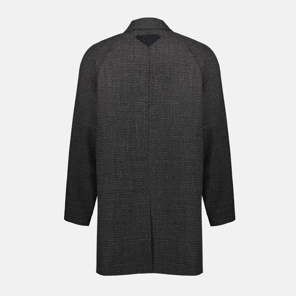 Image of the Prada Men's Wool Coat - Autumn-Winter 2025 - Back View