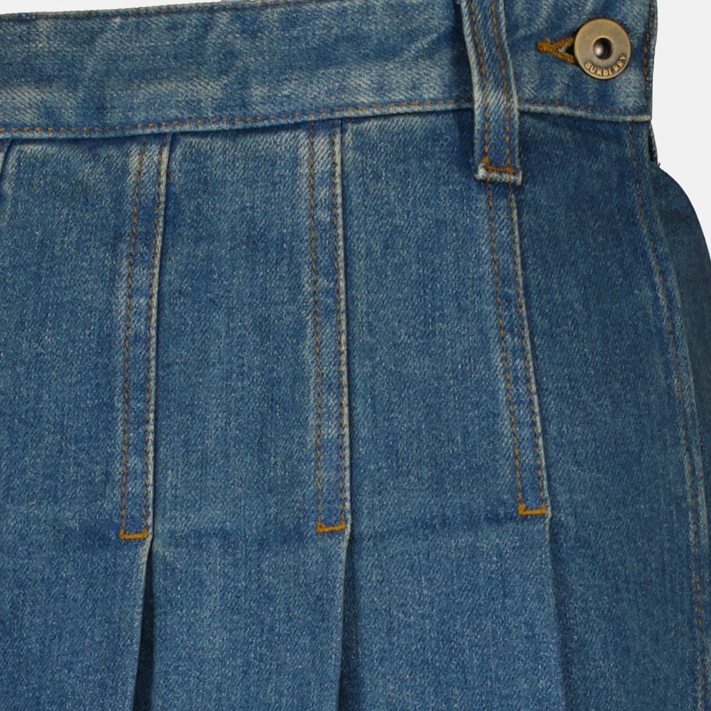 Immagine della mini gonna in denim blu di Burberry per donna - Collezione Primavera-Estate 2026 - Vista Dettagliata_1