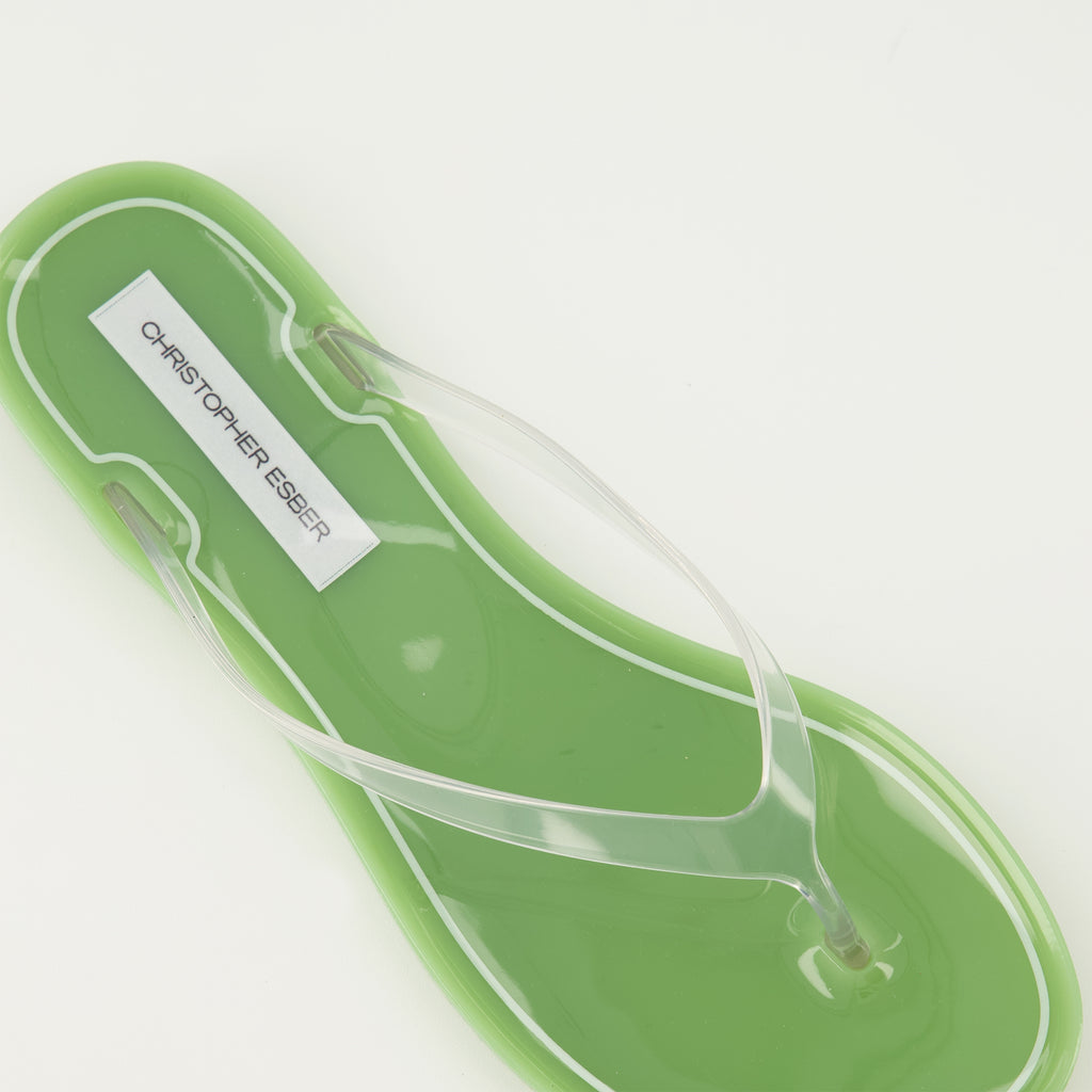 Imagen de las sandalias Jo verdes de PVC de la marca Christopher Esber para Mujer - Temporada Primavera-Verano 2026 - Vista detallada superior
