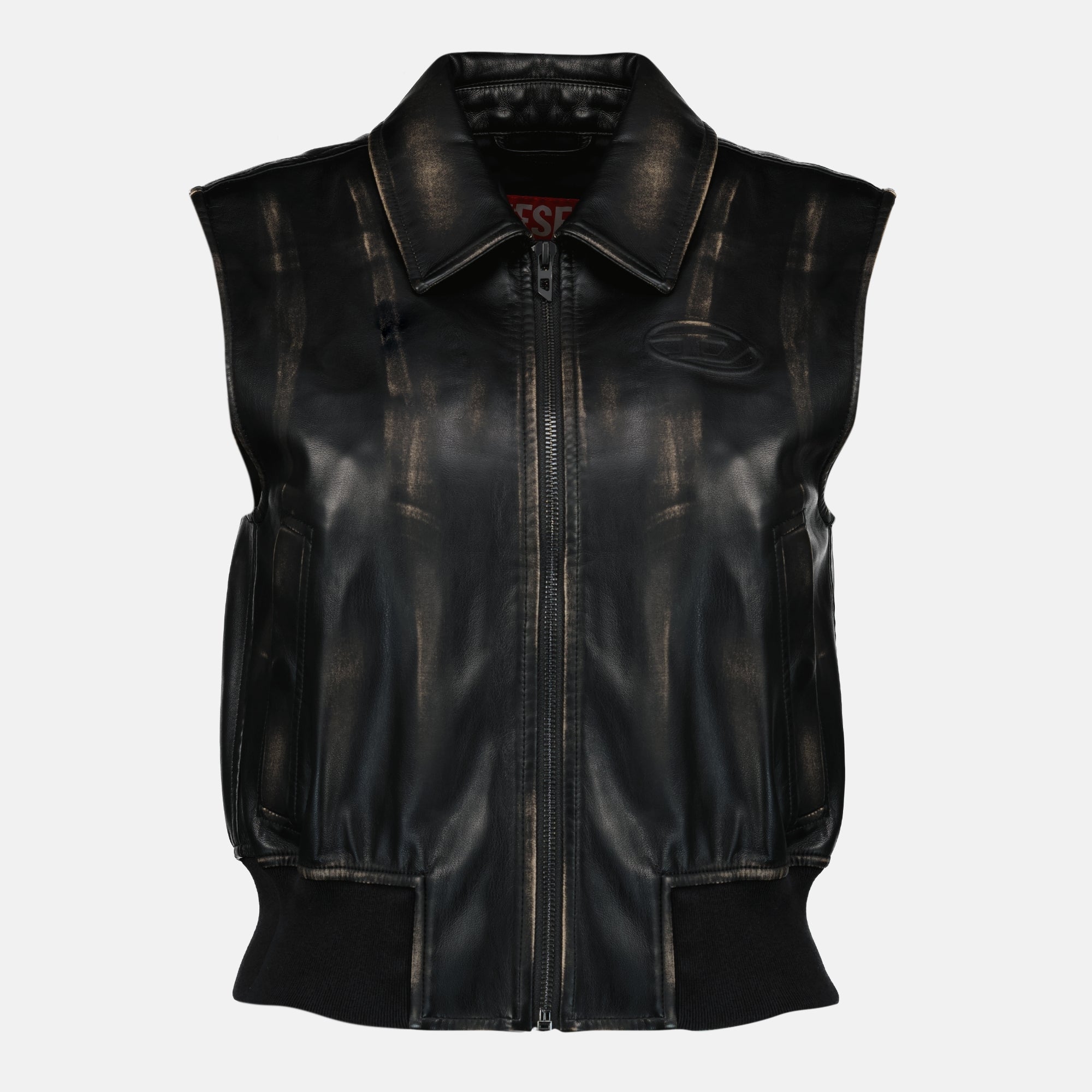 여성을 위한 디젤 브랜드 G-Inko 민소매 재킷의 이미지 - 2026년 봄-여름 시즌 - 정면 보기