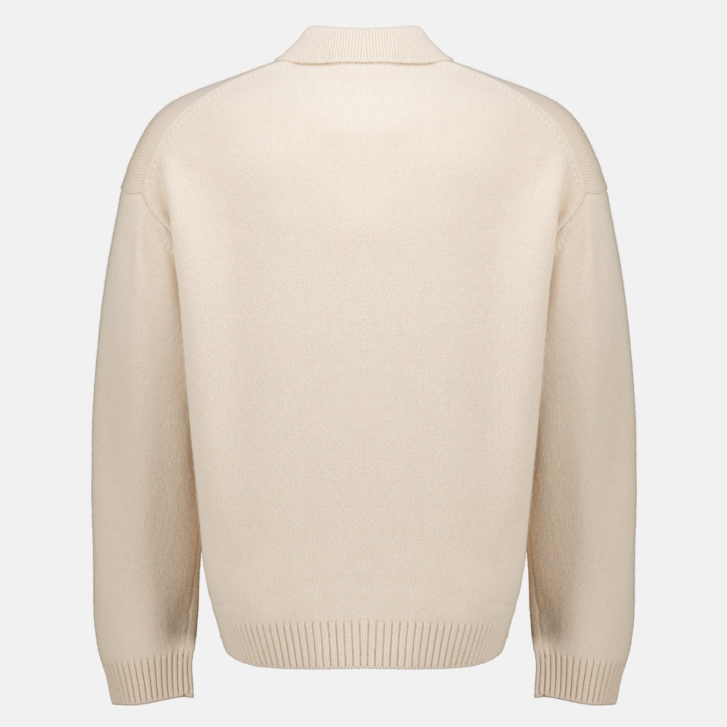 Polos Pull polo en laine beige Maison Kitsune Beige Homme