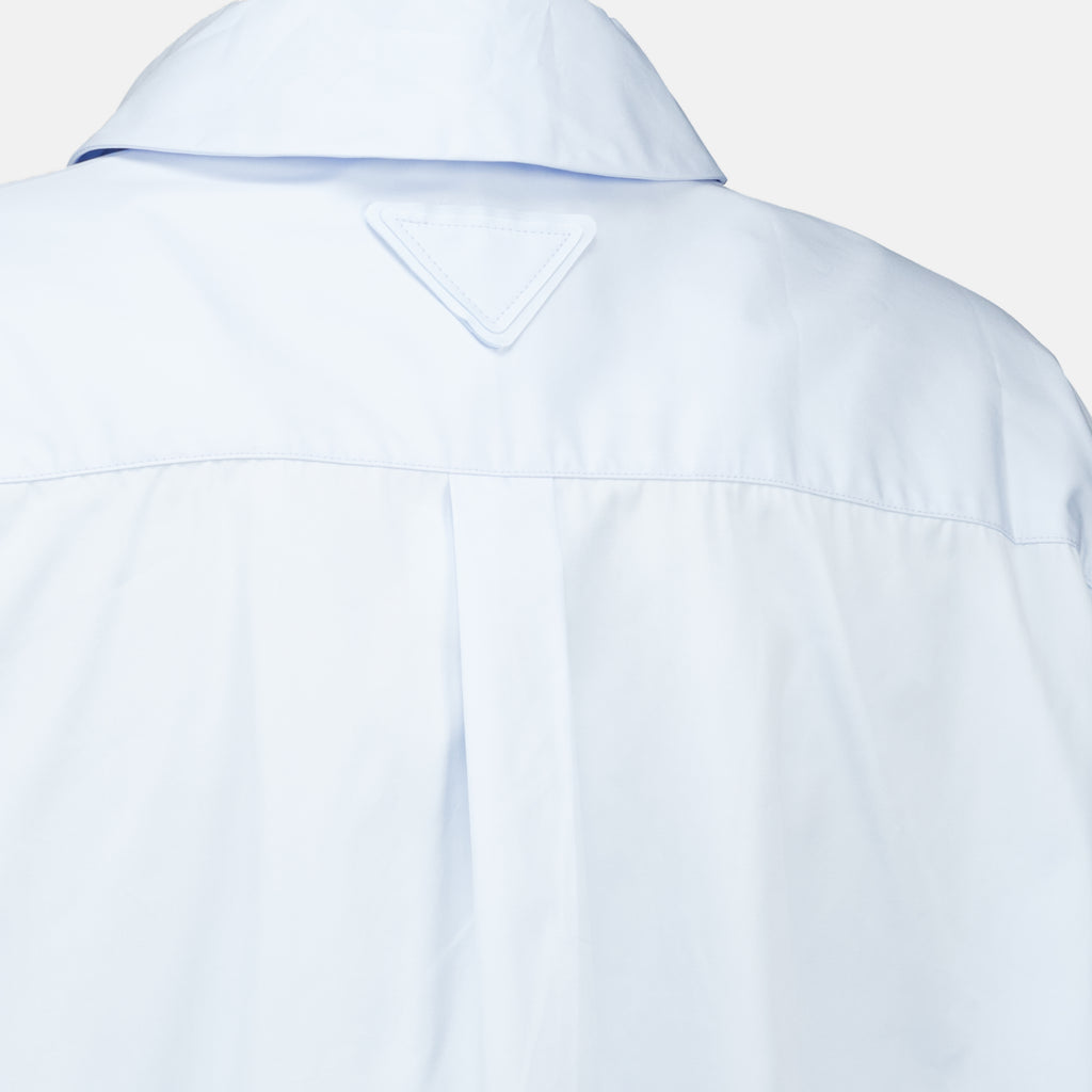 Chemises Camisa de Popeline Azul Prada Bleu Femme