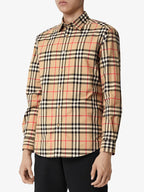 Chemises Chemise à carreaux Burberry Beige Homme