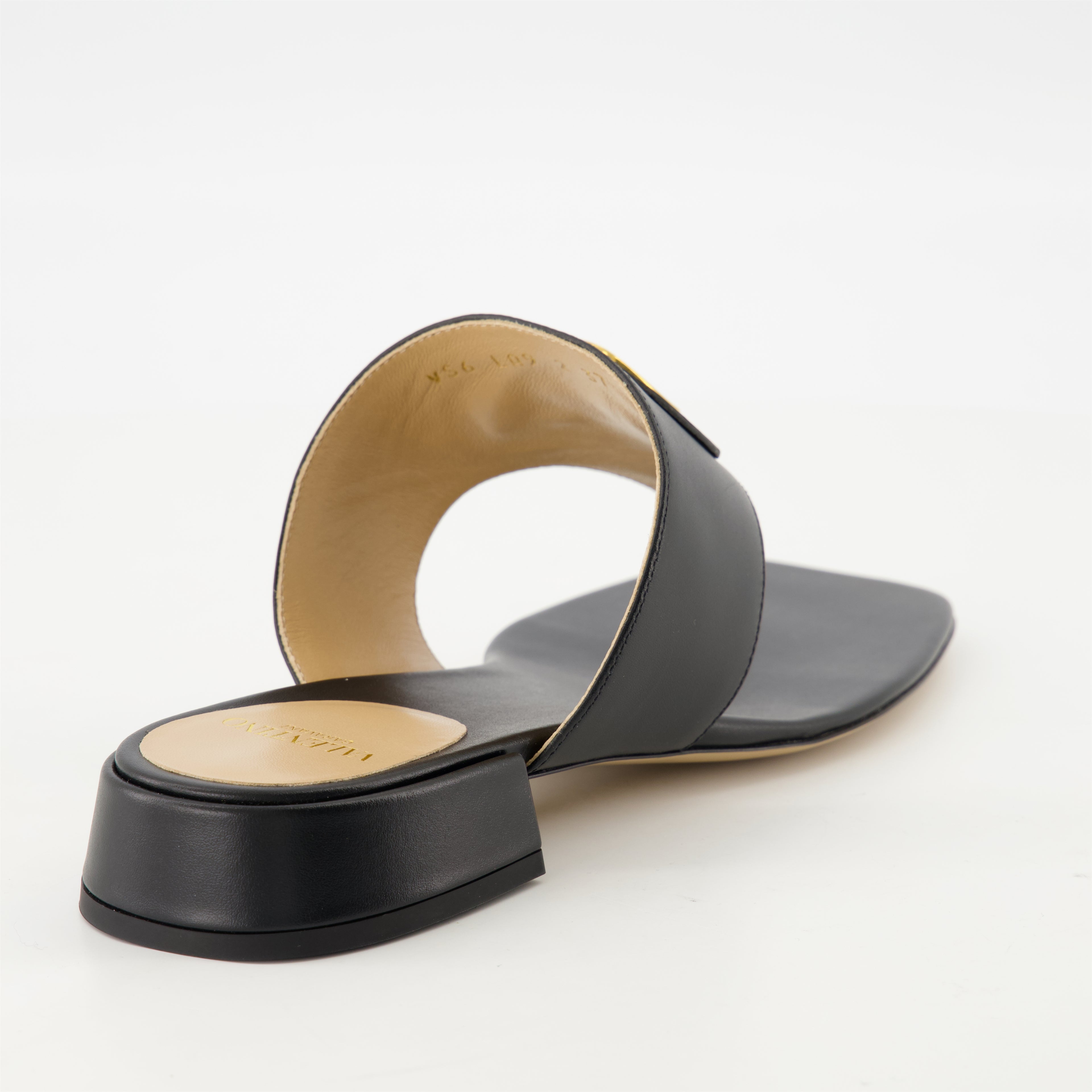 Scarpe aperte Sandali in Pelle VLogo Valentino Garavani Nero Femme