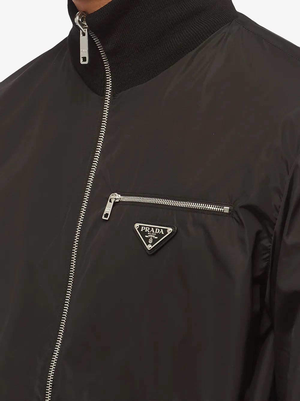 Jackets Re-Nylon and Wool Bomber Prada Black Homme