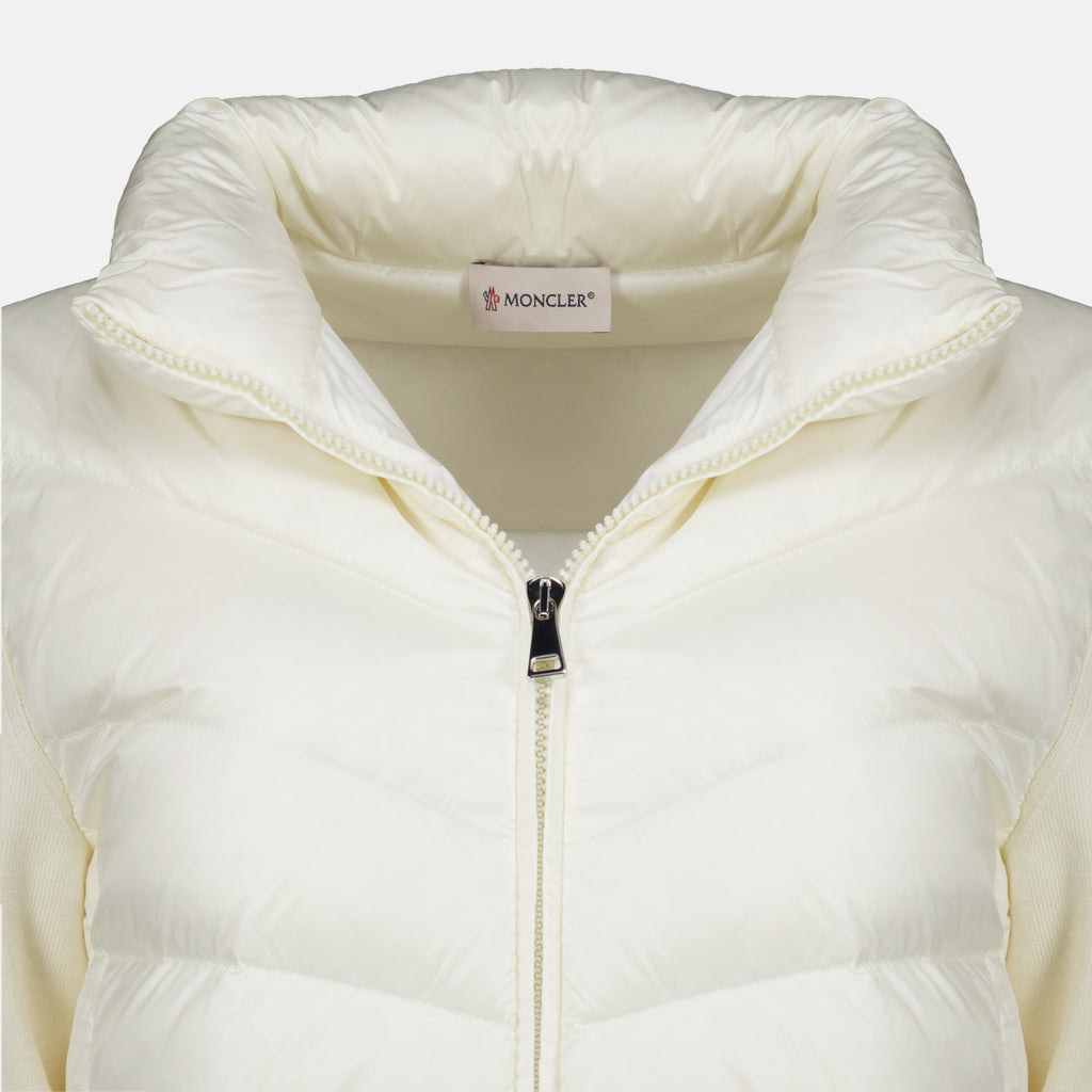 Vestes Weißer Bi-Material Cardigan Moncler Blanc Femme