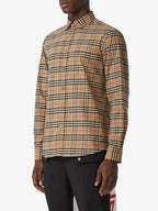 Camisas Camisa de xadrez Burberry Bege Homme