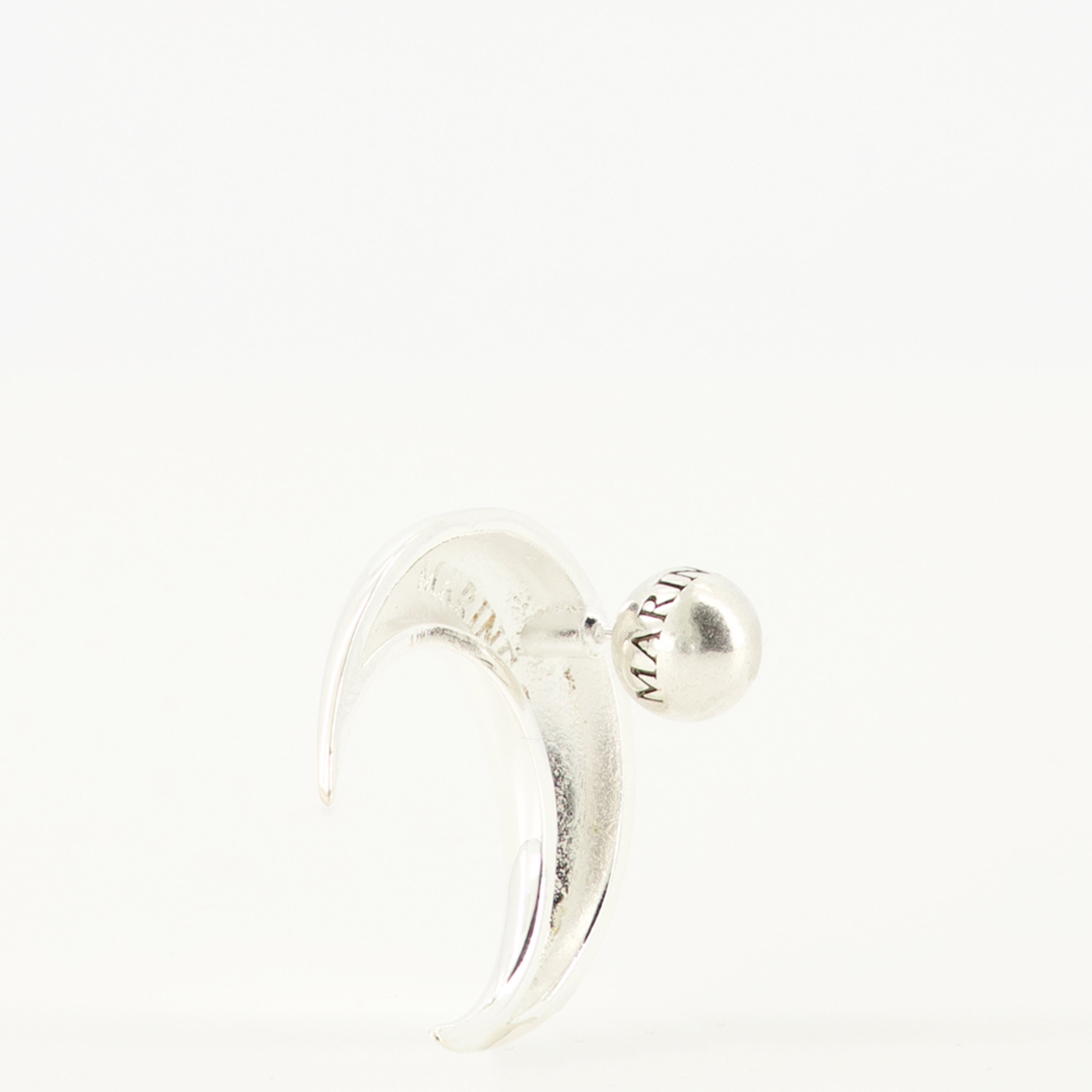 Image of the Moon silver earrings by the brand Marine Serre for Women - Autumn-Winter 2025 - Detailed View_2