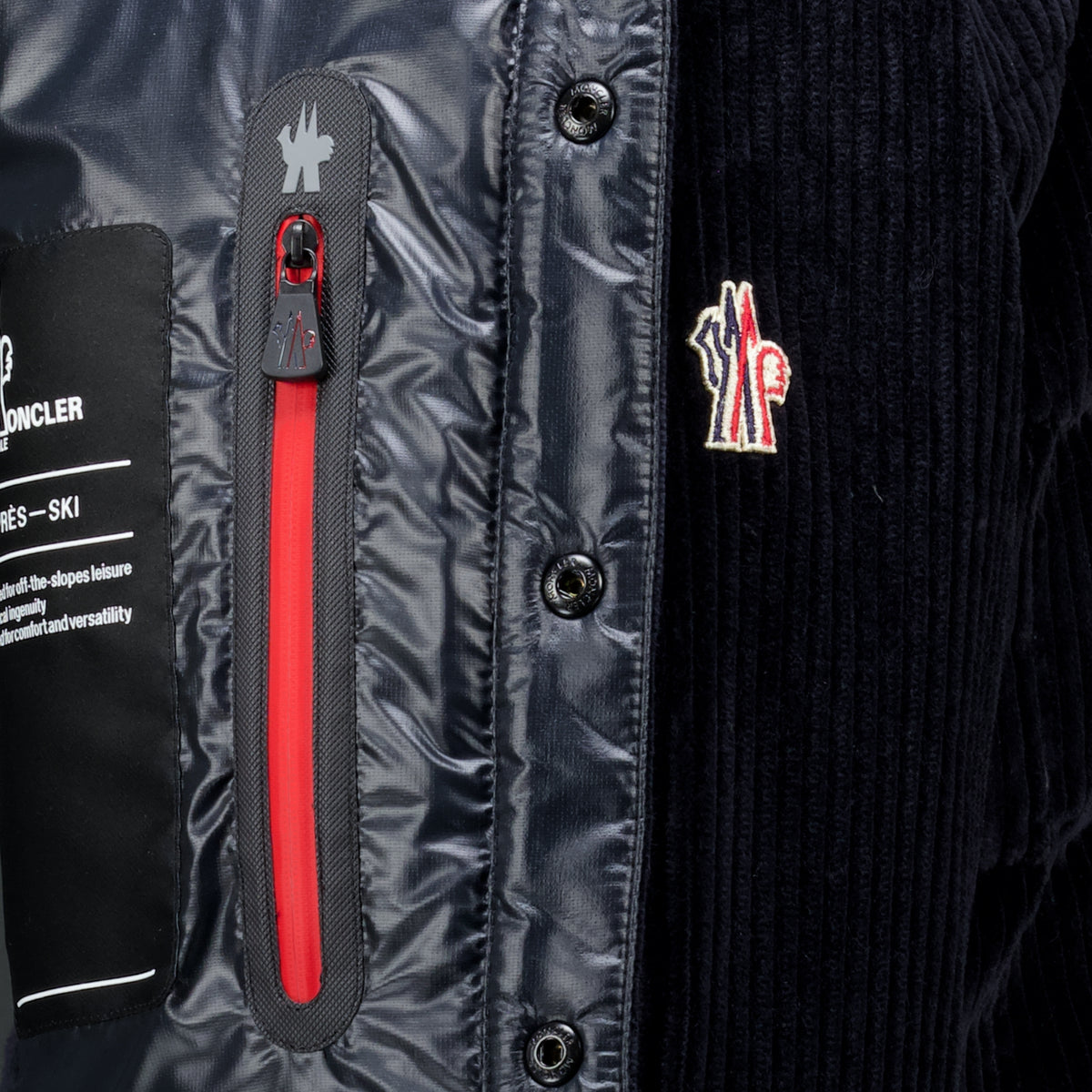 Vestes Surchemise en velours côtelé bleu marine Moncler Grenoble Bleu foncé Homme
