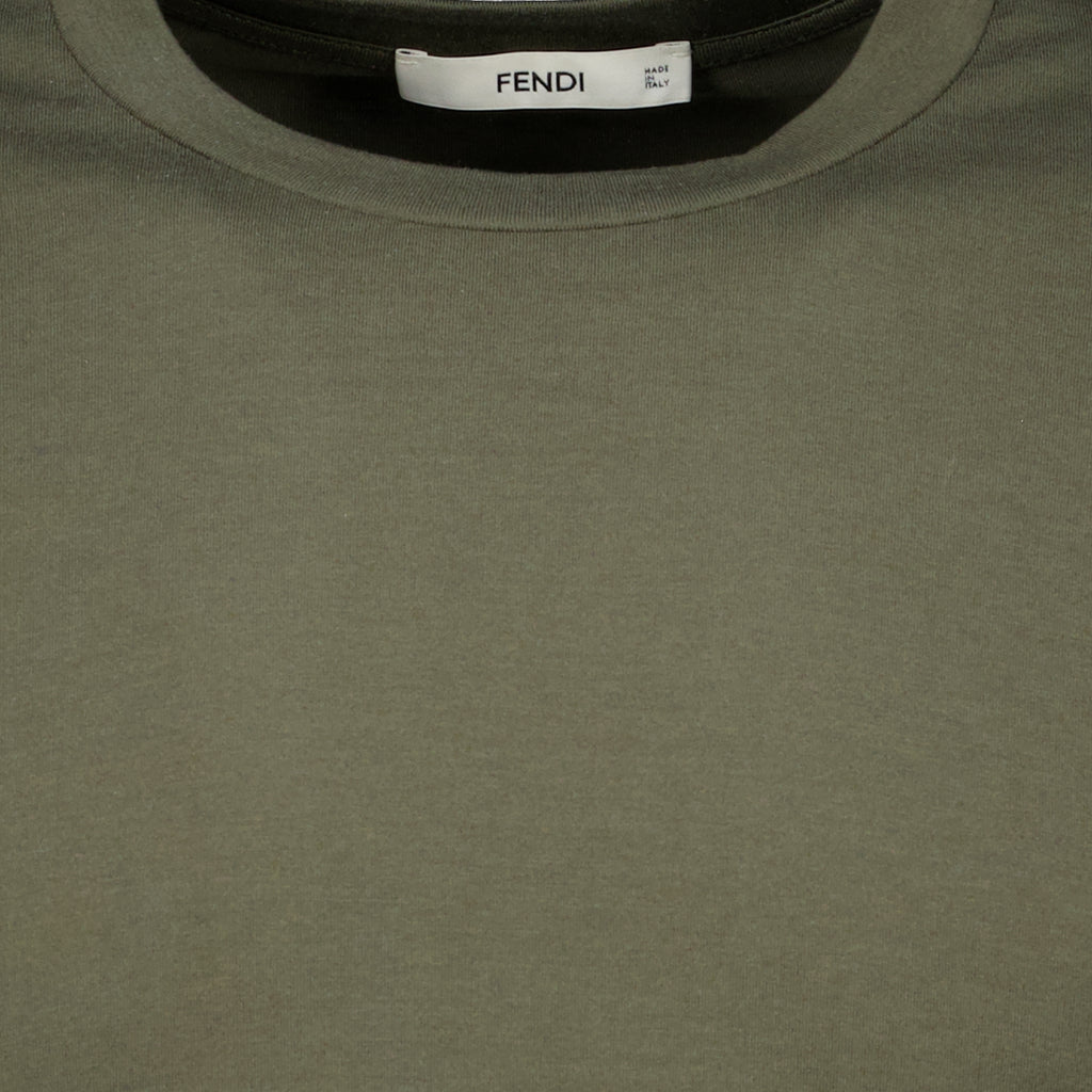 T-shirts Camiseta de Algodón Kaki Fendi Vert Homme