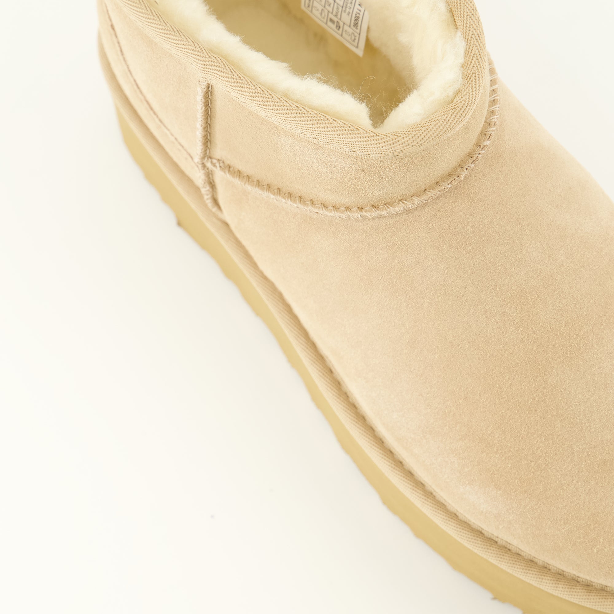 Bottines Klassische Ultra Mini Plattformstiefel Beige Ugg Beige Femme