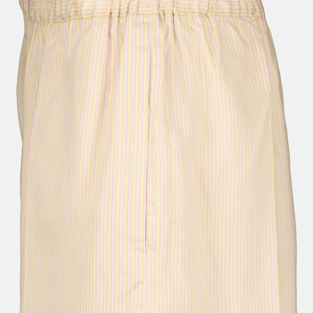 Shorts 베이지 스트라이프 실크 반바지 Patou Rose Femme