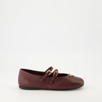 Imagen de las ballerinas de cuero para mujer de la marca Prada - Temporada Otoño-Invierno 2025 - Vista lateral derecha