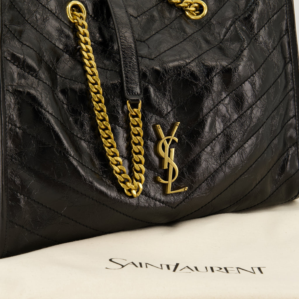 Sacs à main et épaule 니키 쇼핑 블랙 가죽 백 Saint Laurent Noir Femme