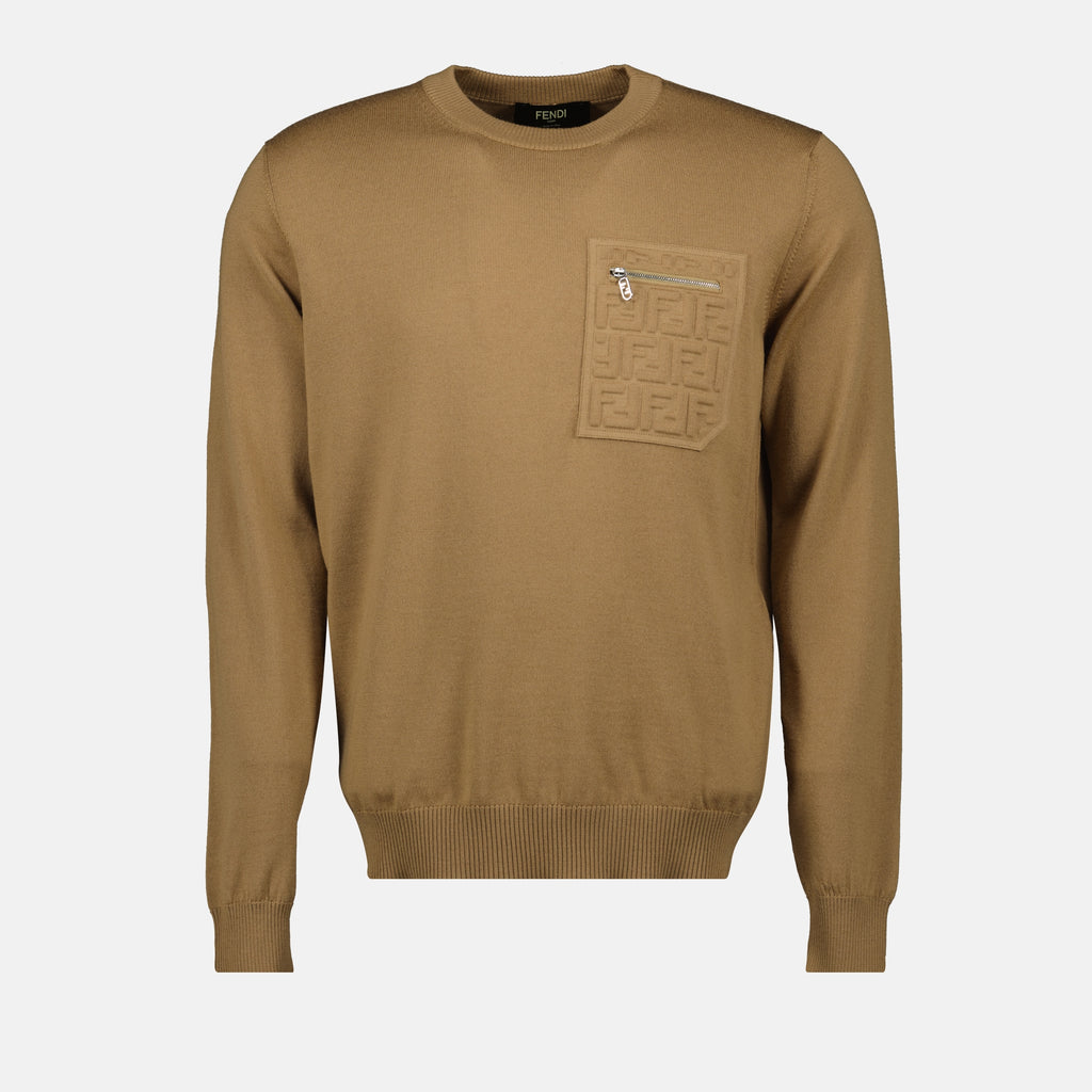 Image of the Fendi Men's Wool Sweater - Autumn-Winter 2025 - Front View
