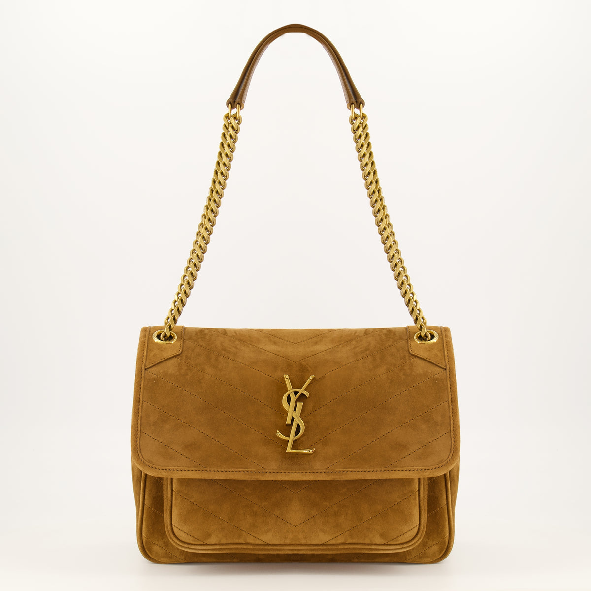 Sacs à main et épaule Niki Medium Suede Brown Bag Saint Laurent Marron Femme