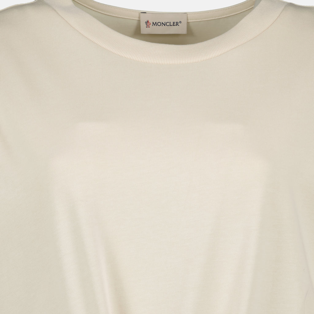 Robes Vestido Mini de Algodão Bege com Cinto Moncler Beige Femme